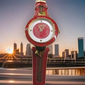 Versus by Versace Women's Red Leather Watch - KEY BISCAYNE II - SCK070016